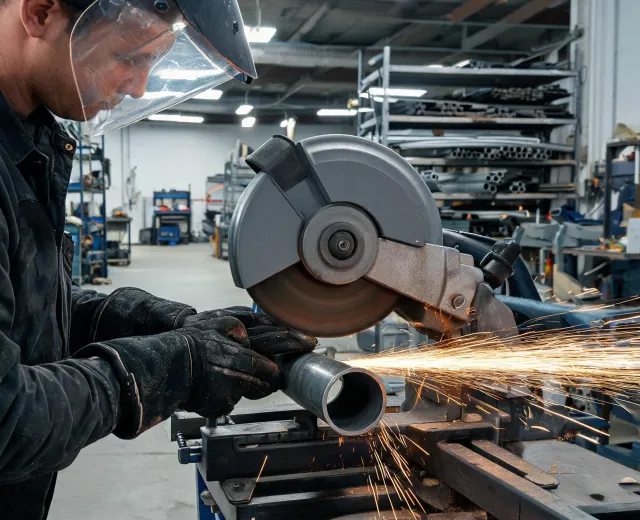 Cutting wheel in metal fabrication