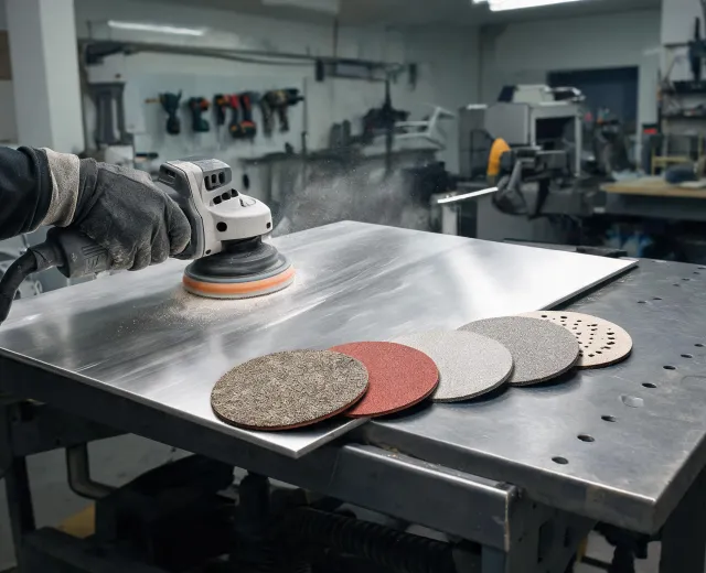 Sanding disc finishing stainless