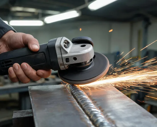 Grinding wheel weld cleanup